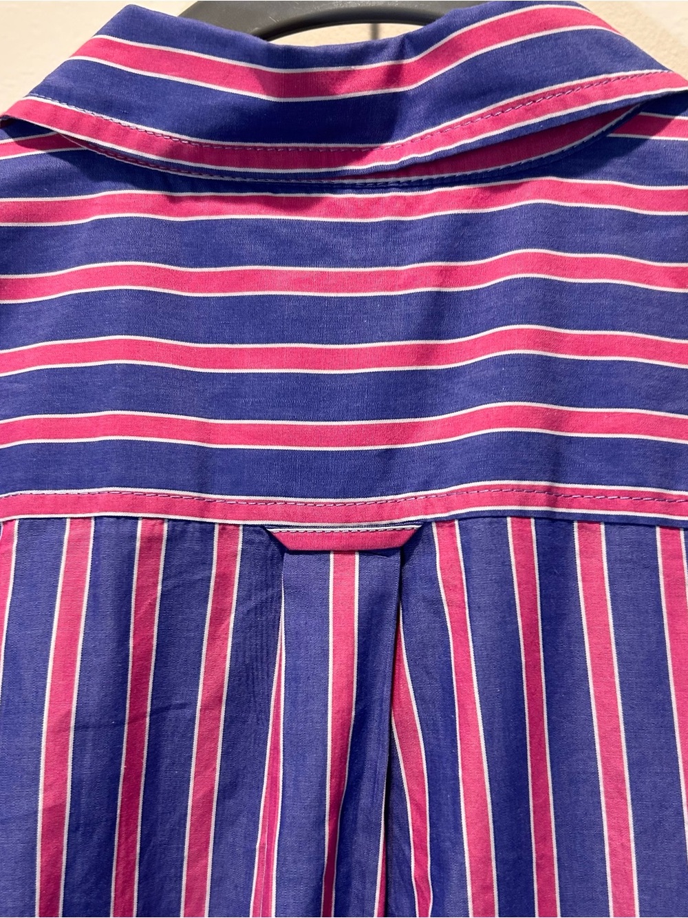 J.Crew Tall Striped Button-Down Cotton Shirtdress Blue Pink - Picture 4 of 12